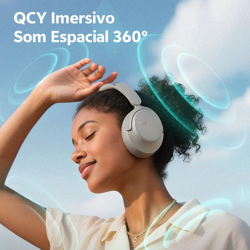 Qcy Anc Fone De Ouvido Sem Fio H3S 56Db Com Cancelamento De Ruído Hi-Res 3D Fone