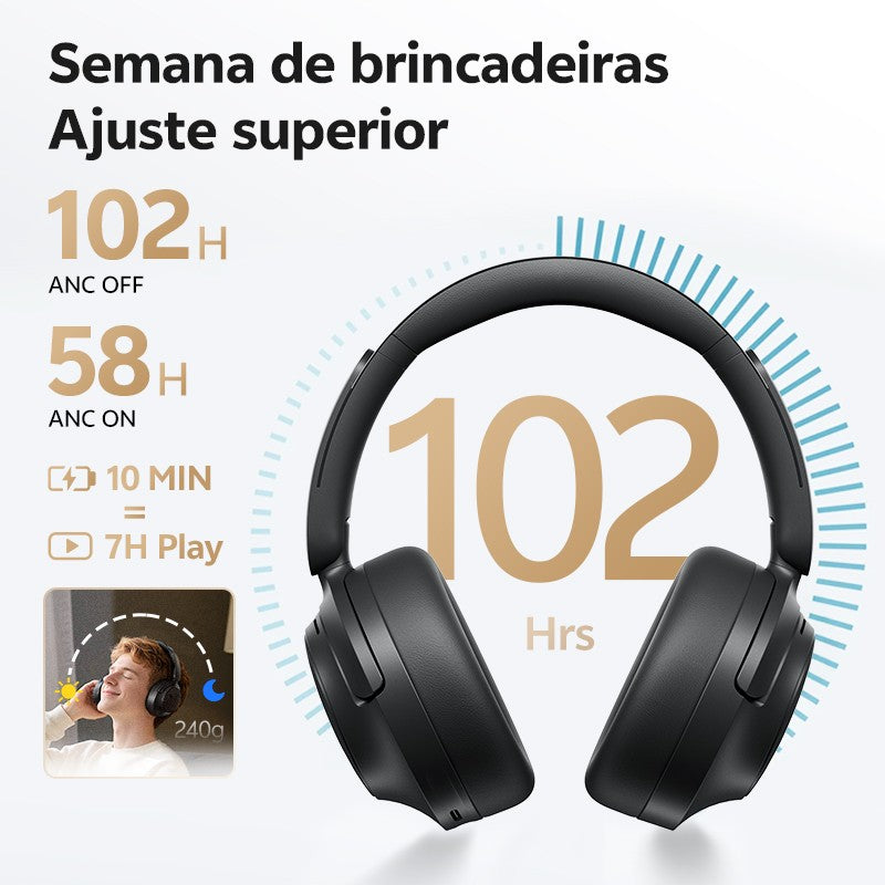 Qcy Anc Fone De Ouvido Sem Fio H3S 56Db Com Cancelamento De Ruído Hi-Res 3D Fone