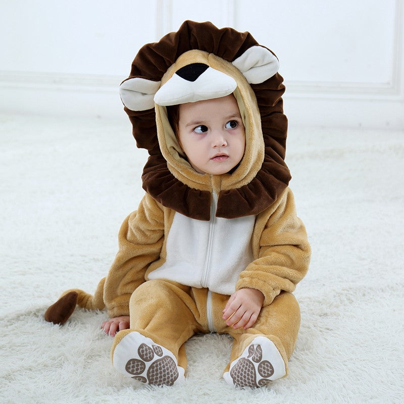 Umorden Infant Toddler Dalmatian Dog Lion Tiger Dinosaur Costumes Baby Boys Girls Kigurumi Cartoon Animal Romper Halloween Purim