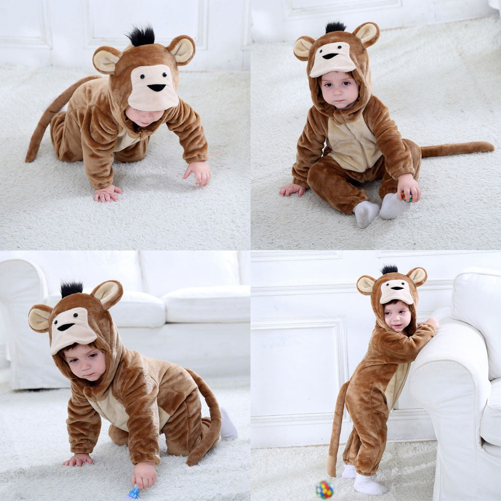 Umorden Infant Toddler Dalmatian Dog Lion Tiger Dinosaur Costumes Baby Boys Girls Kigurumi Cartoon Animal Romper Halloween Purim