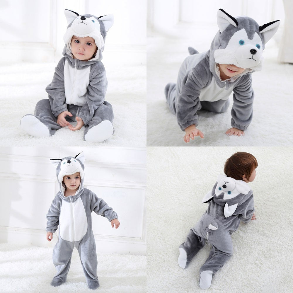 Umorden Infant Toddler Dalmatian Dog Lion Tiger Dinosaur Costumes Baby Boys Girls Kigurumi Cartoon Animal Romper Halloween Purim