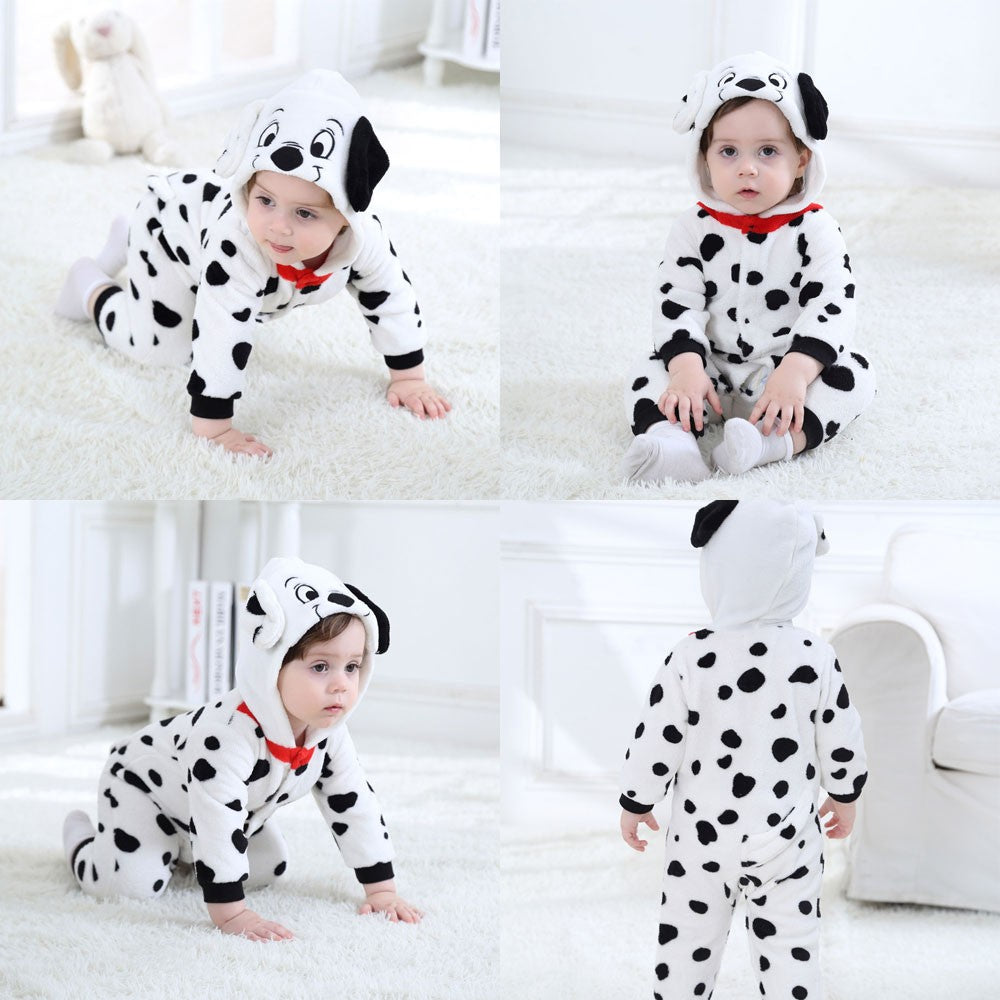 Umorden Infant Toddler Dalmatian Dog Lion Tiger Dinosaur Costumes Baby Boys Girls Kigurumi Cartoon Animal Romper Halloween Purim