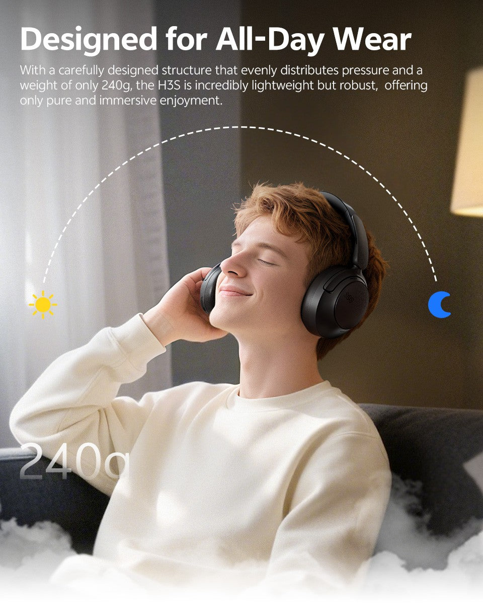 Qcy Anc Fone De Ouvido Sem Fio H3S 56Db Com Cancelamento De Ruído Hi-Res 3D Fone
