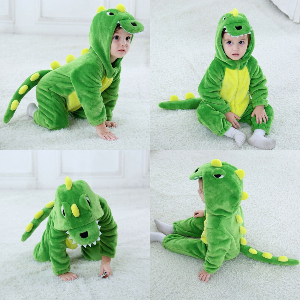 Umorden Infant Toddler Dalmatian Dog Lion Tiger Dinosaur Costumes Baby Boys Girls Kigurumi Cartoon Animal Romper Halloween Purim