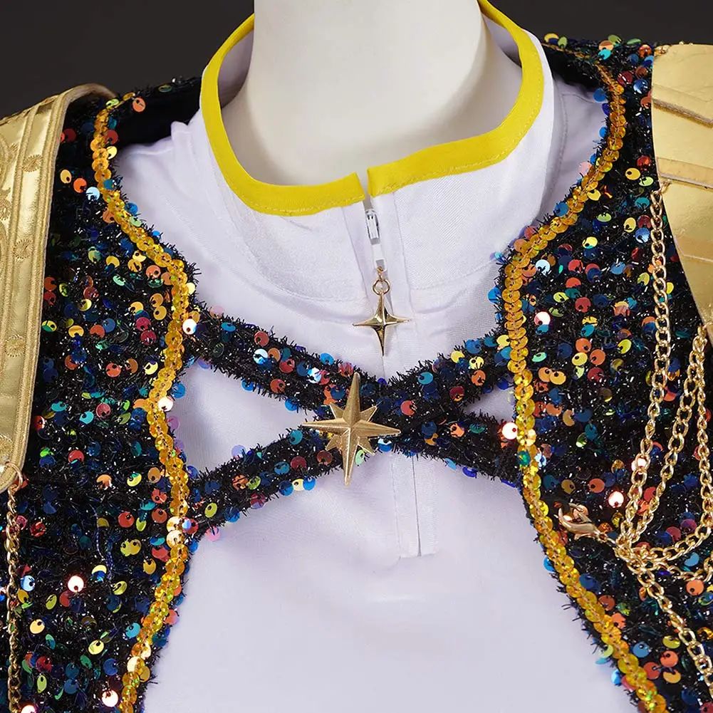 Criança meninas rumi cosplay crianças preto gloden traje chid disfarce desempenh