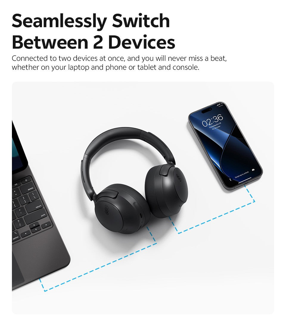 Qcy Anc Fone De Ouvido Sem Fio H3S 56Db Com Cancelamento De Ruído Hi-Res 3D Fone