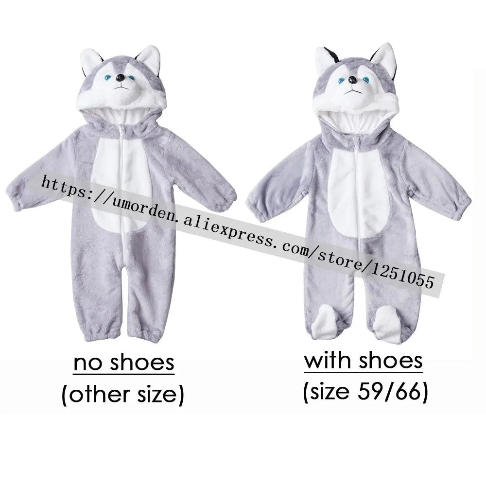 Umorden Infant Toddler Dalmatian Dog Lion Tiger Dinosaur Costumes Baby Boys Girls Kigurumi Cartoon Animal Romper Halloween Purim