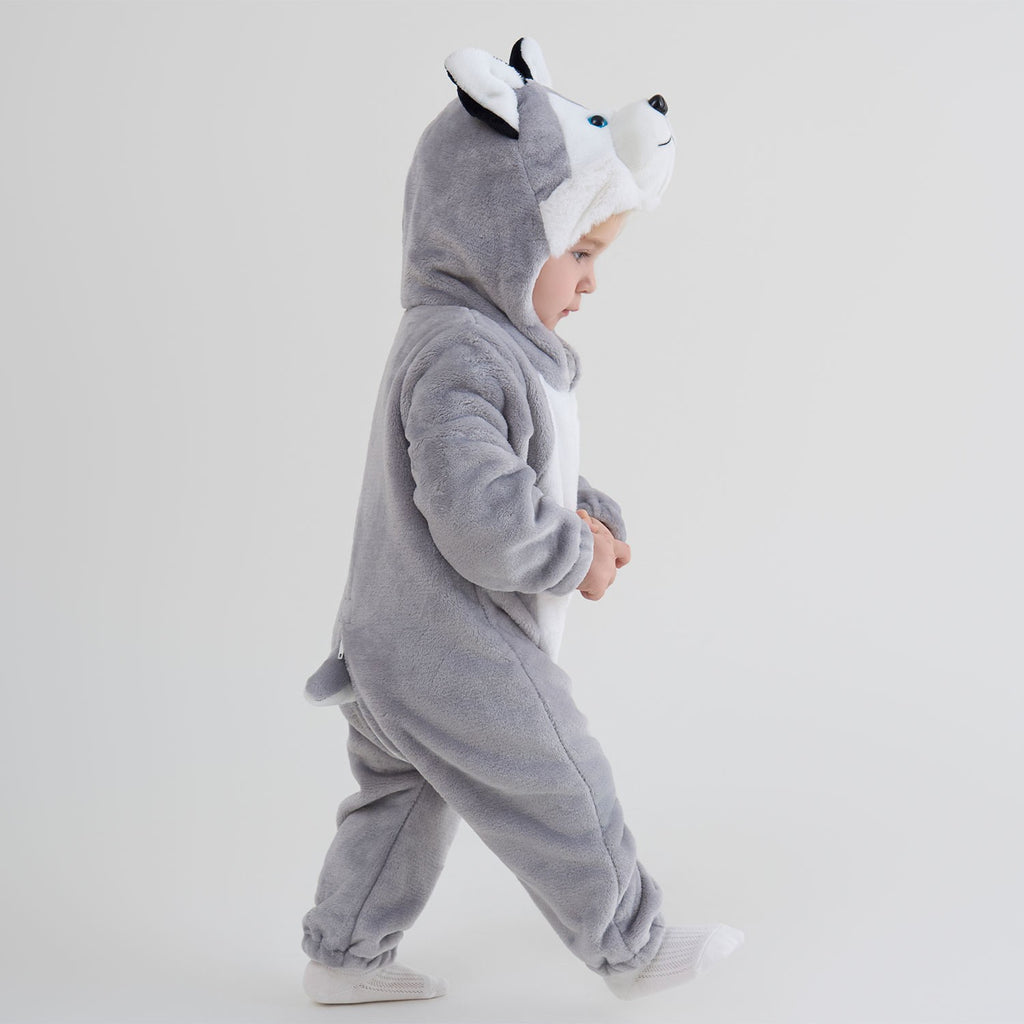 Umorden Infant Toddler Dalmatian Dog Lion Tiger Dinosaur Costumes Baby Boys Girls Kigurumi Cartoon Animal Romper Halloween Purim